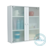 包邮长51*宽15*55cm小型双玻璃门吊柜浴室厨房防水壁柜置物柜白色