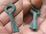 藏锁必备12W11-早期怀旧老式全铜钥匙4.5CM 绿锈古朴古玩古董铜器