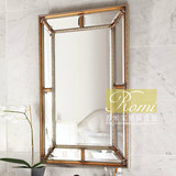92*124实木双框横竖金银色装饰镜壁炉镜浴室镜子欧式简约美式风格