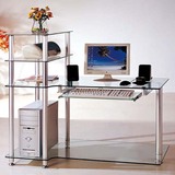 电脑 桌 台式 简约  电脑桌台式桌家用 转角 小 钢化玻璃 办公桌