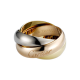 Cartier卡地亚18K白金黄金玫瑰金三色金5.4mmTrinity戒指B4052800