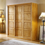 特价实木推拉门衣柜 全香柏木大衣橱1.8米木质储物柜成人卧室家具