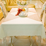 新品酒店饭店咖啡厅台布餐桌布圆形长方形桌布布艺米白色