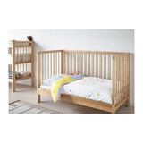 广州深圳宜家代购IKEA 古利福婴儿床儿童床 实木桦木一侧可拆卸
