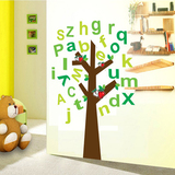 特价清仓特大英文字母树贴纸贴画 儿童房幼儿园教室墙壁装饰墙贴