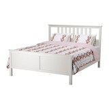 ikea上海宜家代购汉尼斯床架白色漆150x200双人床架含床板