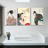 日本仕女图料理店挂画艺妓浮世绘壁画榻榻米装饰画寿司店无框画