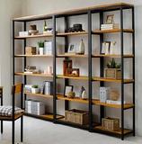 美式创意书架简约实木经济型落地式多层铁艺实木置物架办公桌收纳