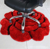 南韩丝中丝玫瑰花形3D地毯地垫转椅地垫，防滑门垫脚垫特价包邮