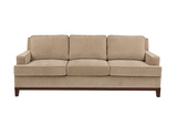 品正轩美式沙发 简约美式实木沙发单人三人平绒棉麻布沙发定制