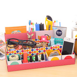 韩版创意DIY桌面纸质化妆品收纳盒 办公用品整理盒 学生文具收纳