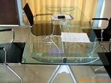 广州办公家具小型会议桌简约现代办公简易12MM厚玻璃会议台洽谈桌