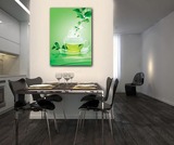 无框画客厅卧室餐厅装饰画现代简约家居壁画墙画单联挂画水果茶杯