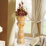 奢华欧式大型陶瓷落地花瓶 客厅装饰酒店装修家居装潢陶瓷罗马柱