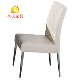 李氏高档五金餐椅 现代时尚简约餐椅 不锈钢餐椅 pu皮质餐椅 椅子