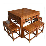 中式现代实木小方桌餐桌榆木饭店简约酒店八仙桌组合仿古特价直销