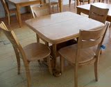 实木餐桌 可伸缩餐桌 小户型橡木餐桌椅组合 特价餐桌正方形