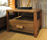 中式现代家具简约床头柜 胡桃色实木储物柜宜家床边柜特价现货