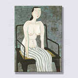 裸女 定制手绘新中式裸体油画 古典人物装饰壁画客厅书房玄关挂画