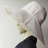 日本原单帽子夏 外贸纯棉折叠防晒女遮阳帽子海边沙滩大沿帽米色