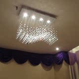 波浪形水晶吊灯客厅水晶灯长方形水晶店铺灯 餐厅灯卧室灯长吊灯