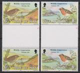 马恩岛1980鸟类邮票4全（4票带2枚过桥）