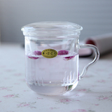 玻璃杯泡茶杯创意带盖过滤花茶具 耐热透明绅士水杯子马克杯特价