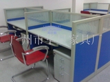 广州市办公家具定制屏风办公桌4人办公电脑桌组合蓝色屏风工作位