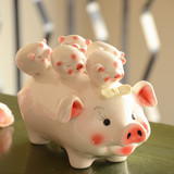 创意家居家饰现代时尚装饰 陶瓷工艺品客厅摆件 可爱猪猪存钱罐