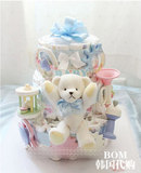 韩国代购 有机棉婴儿衣服用品 宝宝新生儿礼盒 婴儿尿布蛋糕套装