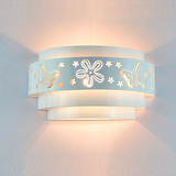 曦特莱 智能声控LED简约现代客厅床头卧室白色镜前铁艺雕花壁灯