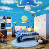 卡通儿童房墙纸环保无纺布卧室3d背景地中海壁纸大型壁画男生女孩