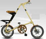 官方授权正品9.1高档速立达铝合金折叠自行车16寸碟刹脚踏车