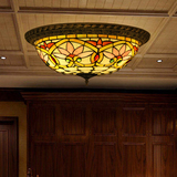 品牌出口海外彩色玻璃装饰美式复古别墅会所客厅卧室蒂凡尼吸顶灯