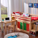 喜梦宝儿童家具 多功能儿童床带护栏 男孩女孩步梯床配移门柜书桌
