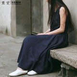 素觉原创设计师品牌女装2014夏季新品 女士棉麻文艺范连衣裙长裙