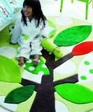 时尚绿色卡通儿童圆形地毯客厅茶几沙发卧室床边手工腈纶地毯包邮