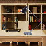 新款不锈钢LED简约办公长臂台灯学习工作灯卧室床头现代创意台灯