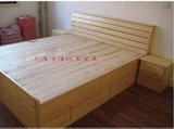上海厂家直销实木家具定制定做松木全实木双人床实木床气压储物床