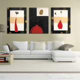 客厅装饰画抽象花瓶三联无框沙发后背景墙壁画卧室艺术画床头挂画