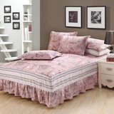 全棉床裙床罩单品纯棉床上用品1.2单人 1.8 2.0米布拉格粉色床罩