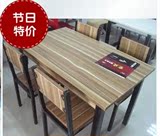 钢木餐桌餐桌椅子组合家用桌快餐桌饭桌小桌子一桌六椅四椅宜家
