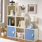 彩色小柜子带门 单个书柜书架自由组合 儿童储物宜家简易收纳柜子