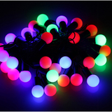 圣诞节装饰圆珠灯 圣诞树装饰挂件 5M圣诞彩色灯串 闪彩灯串灯
