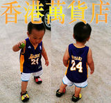 限量款~香港现货正品ADIDAS童装大中小童NBA湖人队球衣背心紫科比