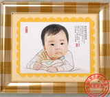 【北京爱贝家】婴儿纪念 素描画宝宝 胎毛画 【10寸素描F】