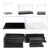 一体亚克力玻璃展示盒方形防尘盒黑透明玩具公仔车模型手办陈列盒