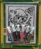 6色艺术金粉画 DIY金粉画沙画 立体绒毛 涂色彩绘画 18*22.5cm