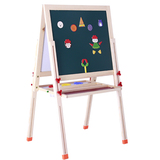 新款 升级七巧板可升降大号双面磁性写字板黑板支架式儿童画画架