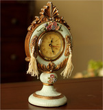 欧式维多利亚风格座钟树脂古典浮雕玫瑰钟梳妆台摆件迷你桌面钟